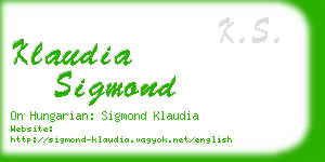 klaudia sigmond business card